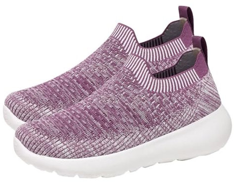 Baskets Femme Orthopédiques Chaussures de Sport Respirantes Maille Tendances Fitness Sneakers Chaussures De Marche Soutien De La Voûte Plantaire Chaussures de Sport Randonnée (Purple, 38)
