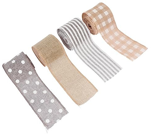 TEHAUX 6rollen Weihnachts-linienband Langlebige Dekorative Geschenkverpackungsbänder Mit Festlichen Mustern Für -projekte Und Festliche Anlässe