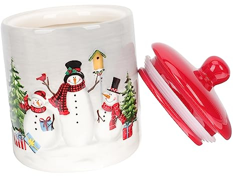 MAGICLULU Tarro de Cerámica con Diseño Navideño para Guardar Galletas para Guardar Bocadillos