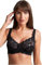 reshmena® Underwired Womens Lace Bra, Women's Lace Push Up Bra Full Coverage Bra Soft Cups Floral Lace Women Non-Padded Bra with Adjustable Straps Womens Everyday Bra 44DD,Black
