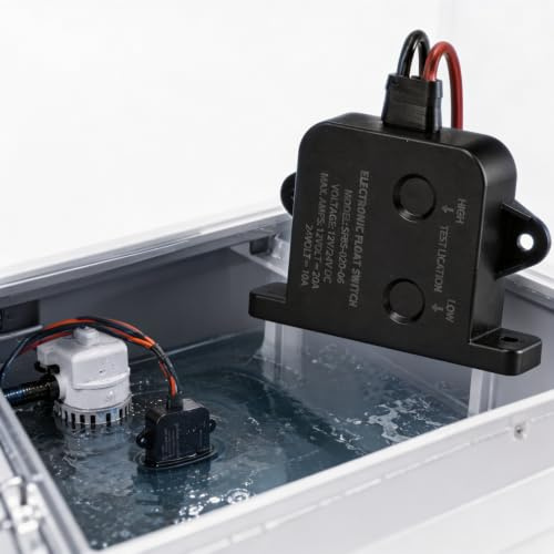 lvifloae Capteur de pompe de cale marine alarme automatique pompe de cale interrupteur à flotteur capteur de niveau deau interrupteur appareil dalarme de bateau