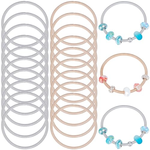 SUNNYCLUE 1 boîte de 20 Bracelets en Chaîne Serpent Réglables en Métal en Vrac en Alliage d'argent et d'or à Ressort Extensible pour la Fabrication de Bijoux et de Bracelets DIY pour Femmes