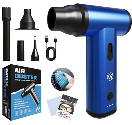 Cordless Electic Compressed Air Duster Blower Gun, 150000RPM Clean Keyboards, PC, Consoles, Toys, Car Drying, House, Pet Drying, Fire Bellow, Grilling, Camping, Replace Canned Air, Perfect for Gifts