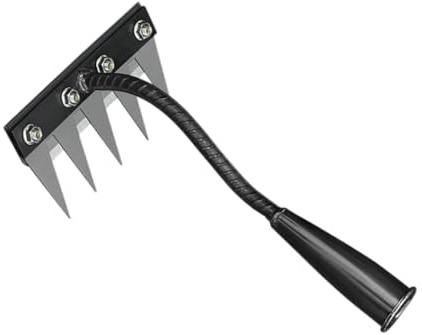 Milageto Râteau de Désherbage de Jardin en Acier Allié, Râteau Amovible Pratique, Outil de Jardin Résistant, Outil de Désherbage et Déchaumage pour Jardinage, 5 Dents
