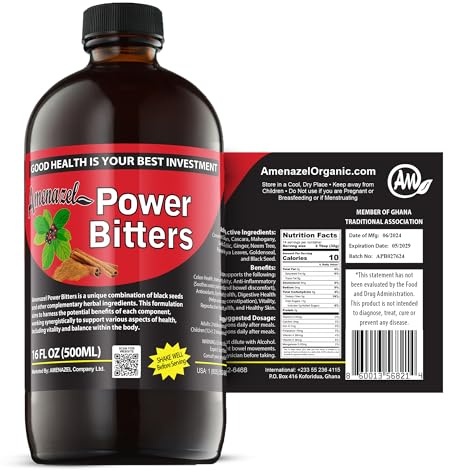 Amenazel Organic Power Bitters, 16 fl oz.