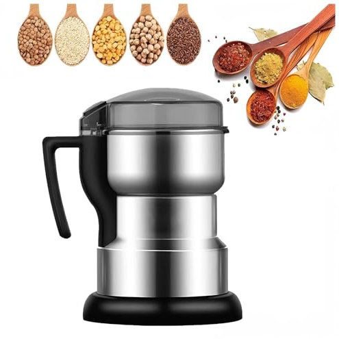 Liwankaqi Spice Grinder, Electric Spice Grinder 400W Stainless Steel Coffee Beans Grain Mill Herb Grinding Machine Multifunctional Smash Machine for Beans, Nuts, Spices