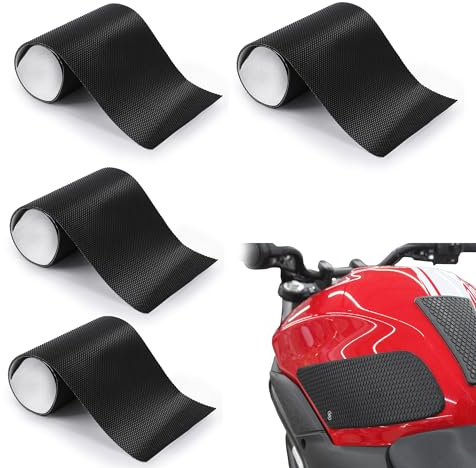 QIUMING protezione in gomma per serbatoio moto adesivo tanica moto paraserbatoio motouniversale Antiscivolo e tagliabile a piacimento Proteggi la tua auto dagli sfregamenti (nero, stile 1)