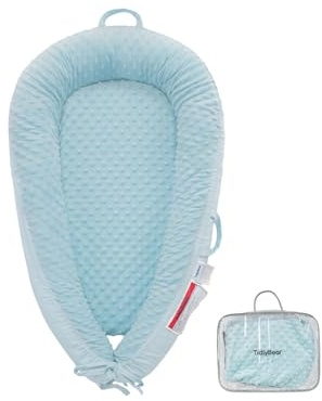 TidlyBear Baby Lounger – Soft & Breathable Newborn Nest for Infants 0-24 Months, Organic Cotton Baby Pillow for Tummy Time, Playtime & Travel, Newborn Babies Essential Gift