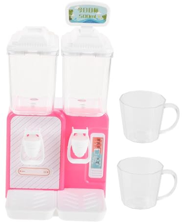 ERINGOGO Mini Water Dispenser Toy for Kids, Cute Pink Pretend Water Cooler Model, Small Portable Drinking Fountain Educational Role Play Plaything for Children