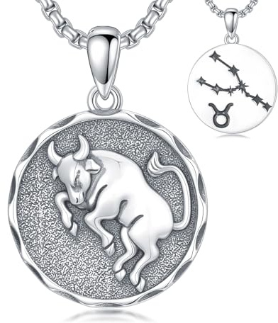 PROESS Sternzeichen Halskette 925 Sterling Silber Sternenkonstellations Anhänger Horoskop Astrologie Schmuck Ideales Geburtstags Geschenk für Männer Frauen Weihnachten