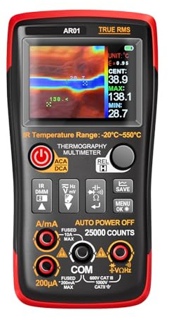 Small Thermal Imaging Digital Multimeter with Temperature Mapping Electric Current Resistance Measurement Tool for Home Hand Sized Multifunctional Electric Meter