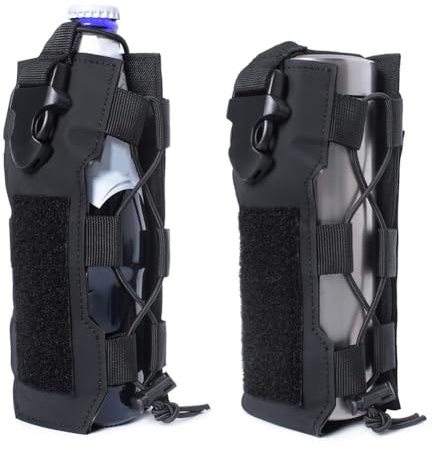 Wlinfetity Custodia per bottiglia d'acqua da viaggio per campeggio ed escursionismo, compatibile con bottiglie da 500-800 ml, supporto in nylon con fibbia per appendere e fondo in rete, adatta a zaini
