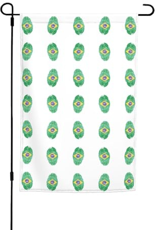 Banderas de pabellón de Brasil con patrones, banderas verticales de patio, adecuadas para balcón, jardín y porche.