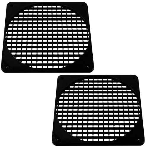 Aerzetix Set di 2 Griglie per Ventola 120x120 mm in plastica per Computer PC stampanti dispositivi audiovisivi proiettori multimediali/Colore Nero