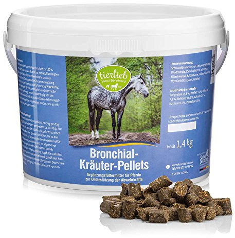 tierlieb Sanct Bernhard Kräuter-Pellets für Pferde | Mit Schwarzkümmel, Kamille, Salbei, Eukalyptus Thymian, Anis & Fenchel | Inhalt 1,4 kg
