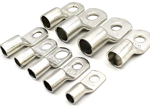 Rohrkabelschuhe 35 mm² Loch-Ø M10 aus Kupfer verzinnt Unisoliert Kabelschuhe Ring SC Kabel-Verbinder SC35-10 (6 Stück)