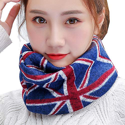 Cheerlife Mädchen Damen Schal Mütze Loop Schal Warm Schal Wolle Schal Schlauchschal Loopschal Winterschal Dunkelblau