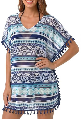 Vestido de Playa para Mujer, Poncho de Playa, Pareo de Traje de Baño, Blusa de Playa de Verano, Túnica de Playa, Camisa de Playa, Traje de Baño con Cuello en V para Vacaciones y Fiestas