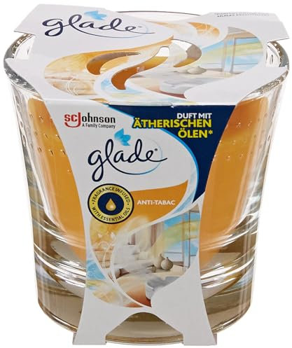 Glade (Brise) Duft-Kerze im Glas, Anti-Tabac, bis zu 30 Stunden Brenndauer, 1er Pack (1 x 129g)