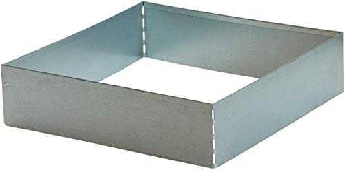 Gartenwelt Riegelsberger Rasenkante Square 40 x 40 cm – quadratische Beeteinfassung aus feuerverzinktem Stahl, Höhe 13 cm, Rasenbegrenzung & Baumeinfassung