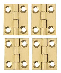YOFASEN Cerniere in Rame - Cerniere Piccolo Cerniera Armadio Porta Cassetto Finestra Cassetta Degli Attrezzi Cerniera per Mobili, Oro, 1 pollici(25x20x1.2mm) - 4pcs