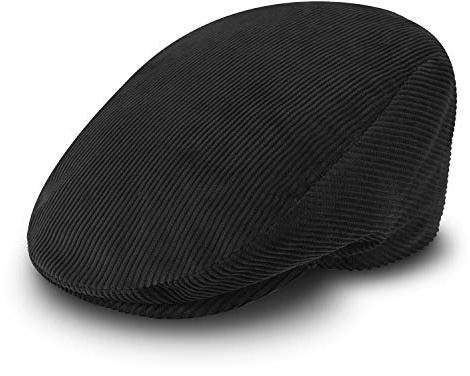 fiebig Cord Flatcap für Damen & Herren | Schiebermütze aus Baumwolle mit gestepptem Innenfutter | Flache Cordmütze Made in Italy