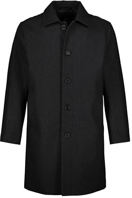 JP 1880 herr, stora storlekar, herrkläder, L-8XL, ullblandning, kappa, vattenavvisande, skjortkrage, upp till 8 XL 795116, antracit, 3XL