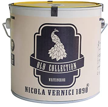 Idropittura Lavabile, Linea Old Collection, Ecologica e Traspirante, Elevata Opacità, Made in Italy, a Base di Acqua, Colore Bianco - Formato 2,5 lt