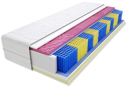 Godre Matratze 80x190 cm Doppelmatratze, H3 Mittelfest Federkernmatratze, Taschenfederkernmatratze 20 cm Hoch Visco Memory Profilierter Moletschaum Hypoallergene, HR-Schaum Dijon Molet Multitaschen