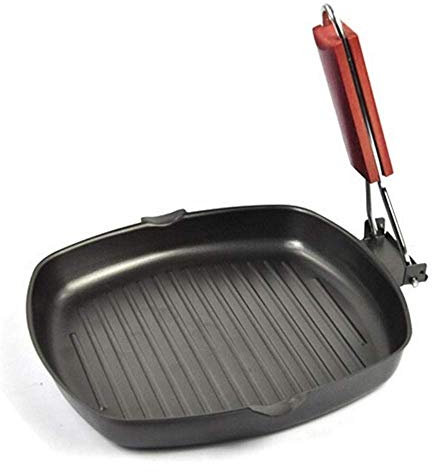 COTBY Frying pan Non-Stick Frying Pan Saucepan with Folding Handle Beef Grill Pans Carbon Steel Pancake Skillet Pan Gas Cooker Kitchen Cookware Frying Pan (Size : 28cm) ()