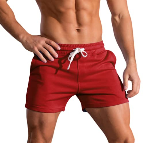 Short de Course de 3 Pouces pour Hommes, Short d'entraînement Physique, de Musculation, Short de Sport en Coton Respirant