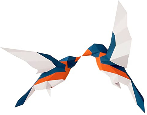 Veemoon Pájaro De Origami Pajaros Carton De Amantes De Los Pájaros Decoración De La Sala De Estar Figuras Colgantes Al Aire Pájaro Decorativo Mermelada De 3d Modelo
