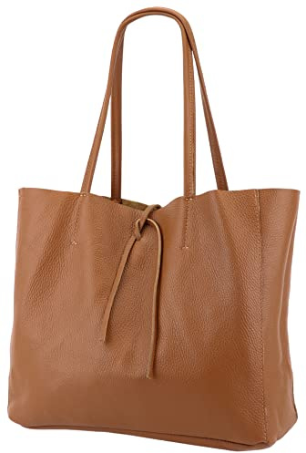 SH Leder ® Damen Echt Rindleder Shopper in Querformat mit Innentasche in vielen Farben Schultertasche Henkeltasche 30x37cm Maja G514