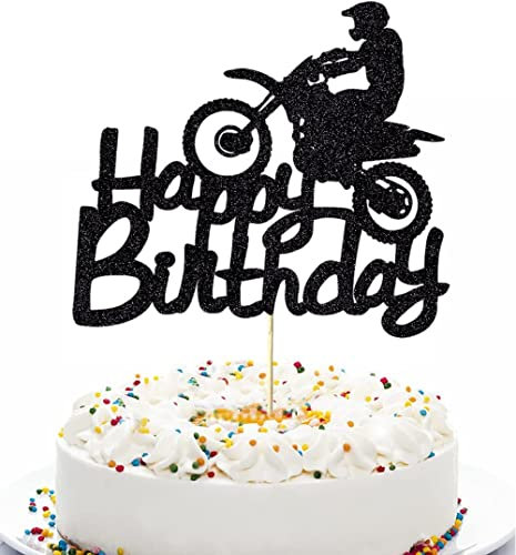 Décoration de gâteau de moto, décoration de gâteau de joyeux anniversaire, décoration de gâteau de moto, décoration de gâteau d'anniversaire, décoration de gâteau de moto de joyeux anniversaire pour