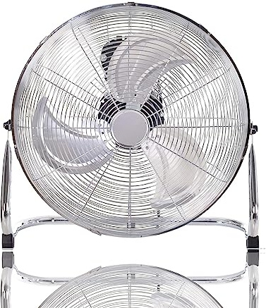 AAMEN 16-inch Electric Floor Fan, Electric Portable Cooling Fan, 3 Speed Settings with Tilting Feature, Free Standing