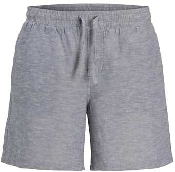 Jack&Jones JPSTJAIDEN JJSUMMER Linen Blend Short SN, Pantalones Cortos Hombre, Faded Denim/Detail:Melange,