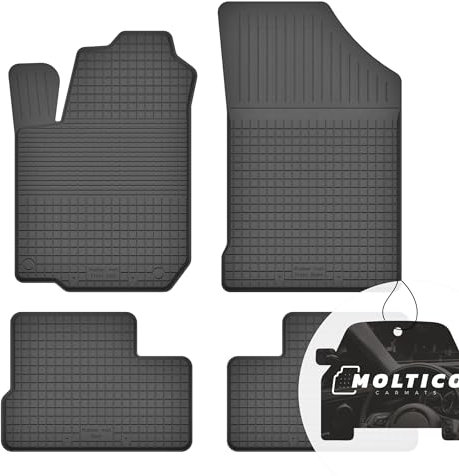 moto-MOLTICO Gummimatten Auto, 4-teiliges Set, Allwetter Gummi Fußmatten mit Rand, Antirutsch & Wasserfest Autoteppiche - passend für Nissan Micra K12 2003-2010
