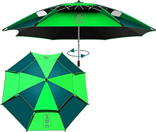 MekUk Angelschirme Fischereifirmen -Strand Regenschirm im Freien Parasol Verstellbares Sonnenschutz Regenfischer Fischerei Regenschirm (Color : Green, Size : 2.6m)