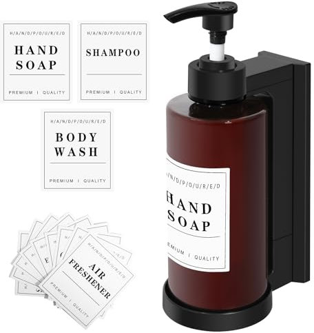 Erogatore Sapone Liquido da Parete, Dispenser Shampoo e Bagnoschiuma, 300ML Dispenser Sapone Doccia, Porta Sapone Liquidi Ricaricabile per Lozioni, Gel Doccia Shampoo e Balsami ecc