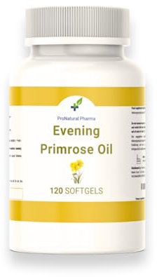 Nachtkerzenöl 10% GLA |120 ​​Kapseln | Kapseln 500 mg Öl + Vitamin E ProNatural Pharma. Linderung von Menstruationsbeschwerden | Frauengesundheit