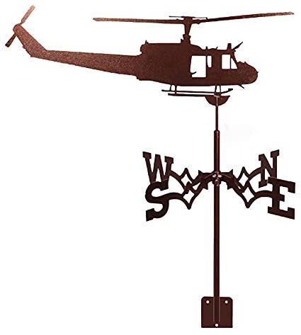 Girouette décoration, girouette d'avion, hélicoptère, girouette Chasse pour Montage sur Toit, scène Ferme Plein air, Piquet Jardin, girouette, indicateur Direction du Vent avec revêtement antirouil