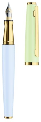 Otto Hutt Design 06 068-11765 Fountain Pen Shiny Glacier/Apple Green Gold with Barrel Made of Solid Aluminium Material with Gold PVD Fittings Steel Nib Size B