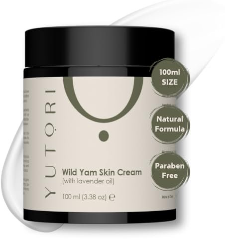 Yutori Wild Yam Cream Hormone Balance for Women & Men with Lavender Oil, Aloe Vera and Marigold Oil - Natural Cream for Menopause | Wild Yam Skin Cream | 100ml