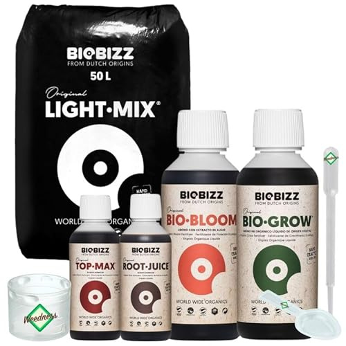 Weedness BioBizz Light Mix 50 L Set Medium – Terreau aéré avec additifs pour croissance vigoureuse
