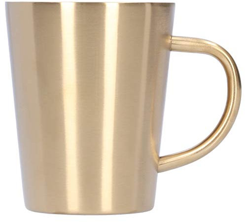 Aramox Boccale da Birra in Acciaio Inossidabile 304 da 340 Ml, Tazza per Acqua da caffè a Doppia Parete con Impugnatura, Resistenza Alle Cadute, Resistenza Alle Alte (D'oro)