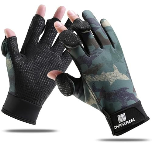 LICHENGTAI Herren Winterhandschuhe, Männer Angelhandschuhe Wasserabweisende Winterhandschuhe Winddichte rutschfeste Sport Handschuhe für Eisfischen Jagd Fotografie