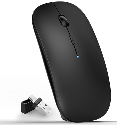 Neises Ratón inalámbrico, mouse USB C para MacBook Air, MacBook Pro, mouse inalámbrico Bluetooth para laptop/PC/Mac/iPad Pro/computadora (negro)