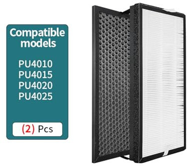 UDXVUXCX Kit De Filtro De Repuesto, Compatible con Rowenta, Compatible con Purificador De Aire Intense, Pure 4010 PU4015 PU4020 PU4025, Número De Pieza XD6074U0 XD6075 Filtros HEPA