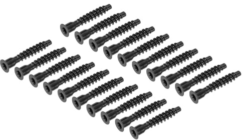 QUARKZMAN 20 Stück Sechskant Senkkopf Selbstbohrende Verbindungsschrauben | Schwarz, M6, 3x40mm, Möbel Confirmat Schraube, Aus Kohlenstoffstahl