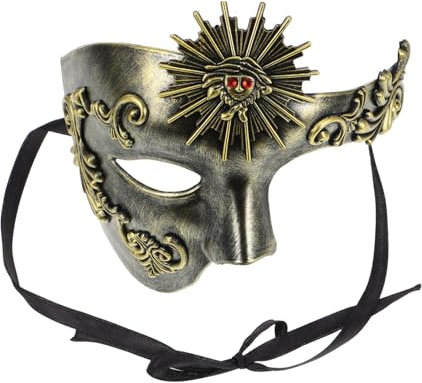 JECOMPRIS Masque De Carnaval Vénitien Pour Homme Et Femme Demi-visage Décoratif Accessoire De Bal Costumé Et Cosplay Design Unique Et Ajustable